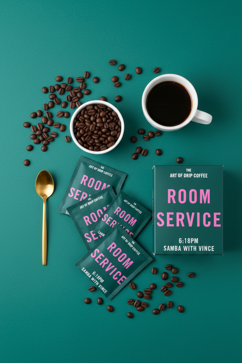 ROOM SERVICE Samba with Vince Flat Lay